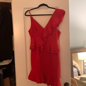 C/MEO COLLECTIVE Red Asymmetrical Dress